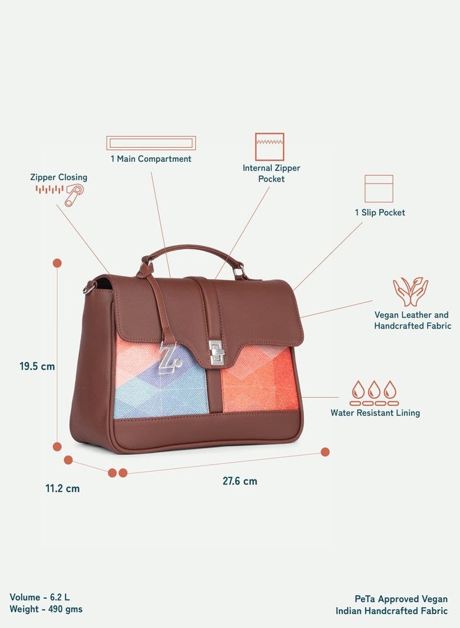 ZOUK حقيبة زوك كريتي سانون نيسا النسائية | حقيبة يد للمكتب والسفر | حقيبة يد بحزام كتف قابل للتعديل | حقيبة كتف أنيقة بمقبض علوي | جيو أوبتكس - Image 5